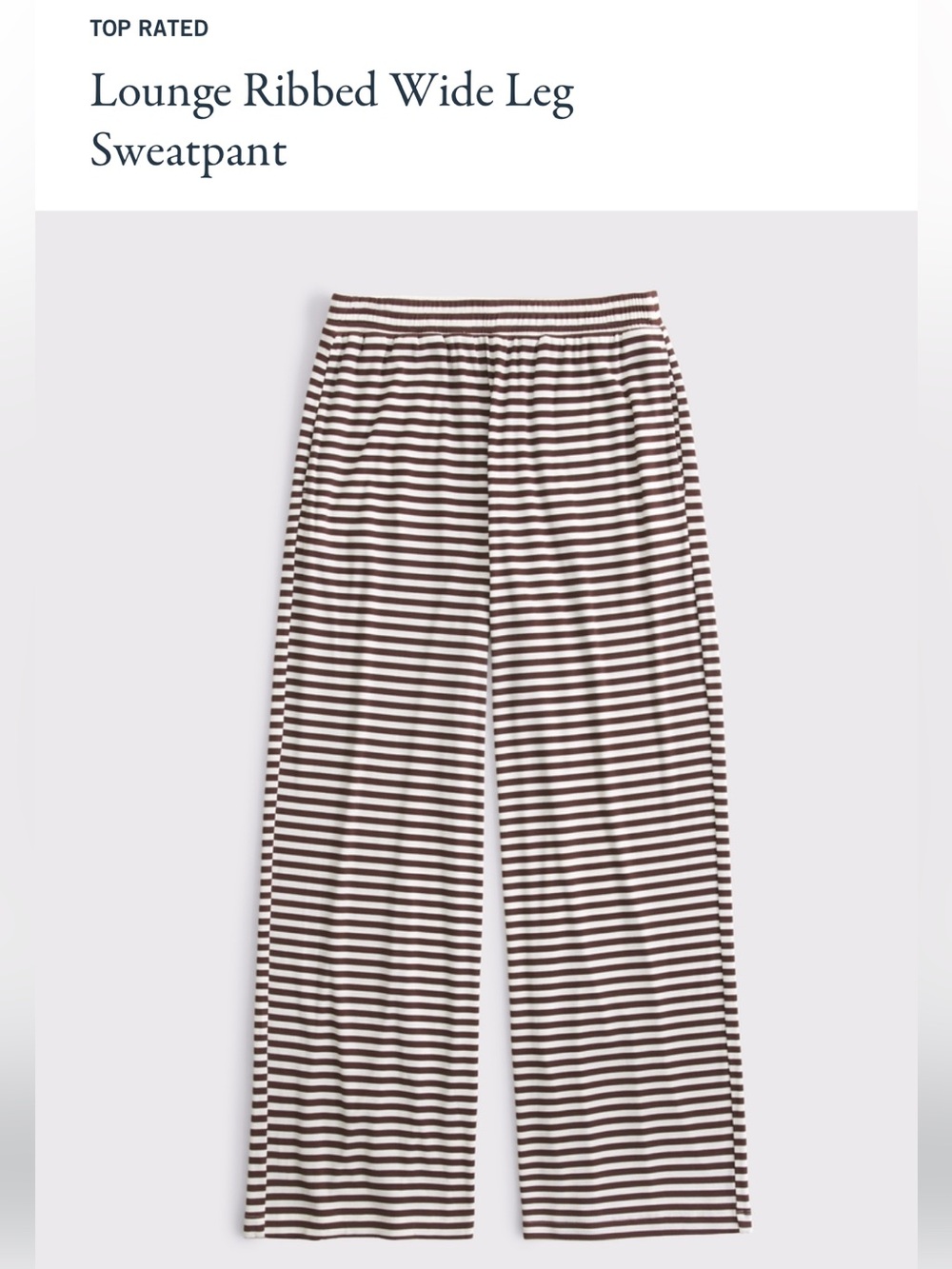 Abercrombie & Fitch Lounge Ribbed Wife Leg Sweatpant - Brown Stripe XS